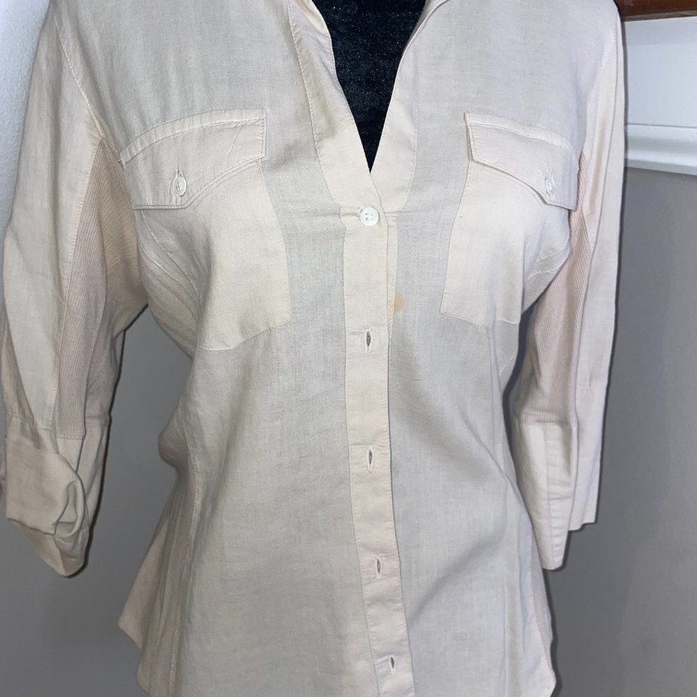James Perse Contrast Ribbed Surplus Shirt - Picture 2 of 7